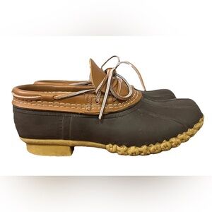 Vintage LL Bean Boots Rubber Ankle Duck Womens Size 7 M Brown Waterproof Shoes